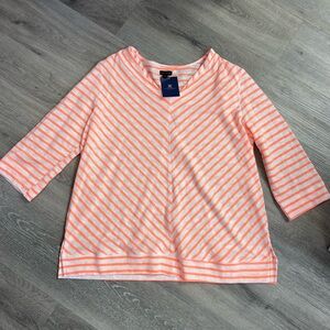 Neon Orange V-Neck Top